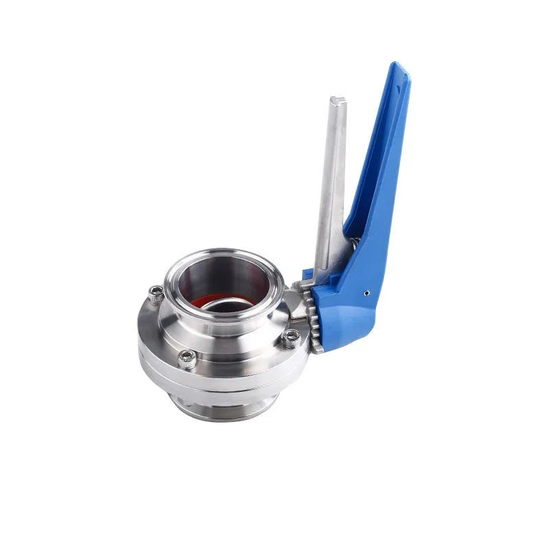 Duckbill quick loading butterfly valve 304 stainless steel sanitary grade manual clamp type opening butterfly valve chuck