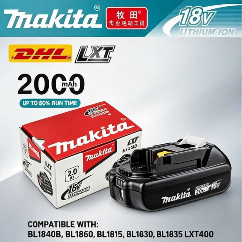 

Makita 18V 2.0Ah Original Battery ,Suitable for all 18V electric tools in Makita, BL1850B BL1850 BL1840 BL1860 BL1890 BL1830