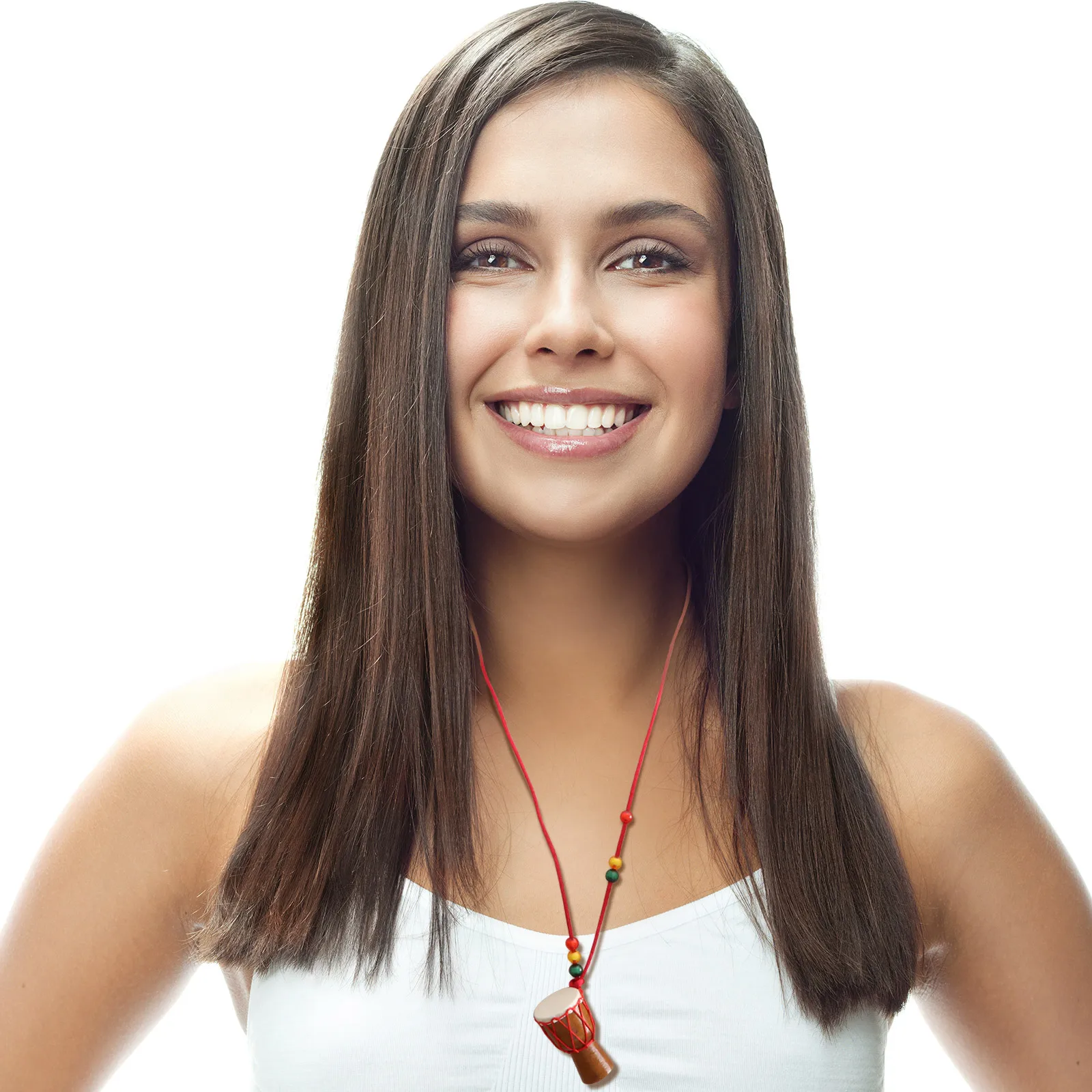 

African Drum Necklace H crafted Wood Drums Mini Percussion Instrument Gifts Hollow Solid Traditional Music Decor