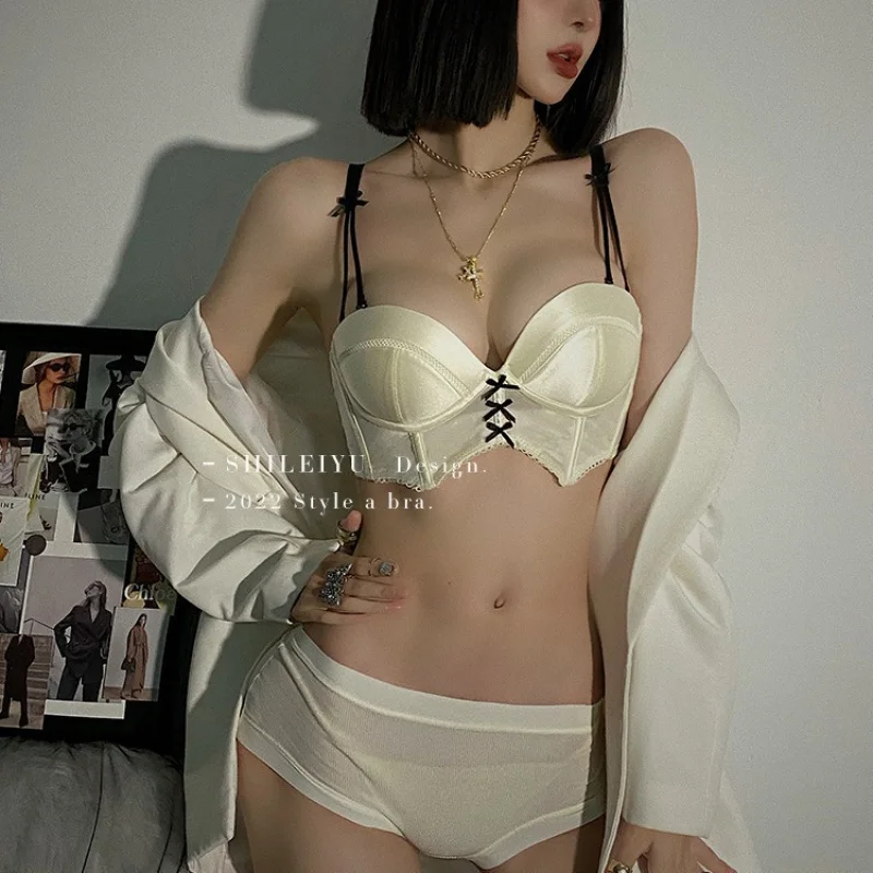 Intimo lucido e senza marcia, raccolta di seni piccoli, seni grandi, reggiseno sexy, seni laterali, reggiseno anti-cedimento, set reggiseno