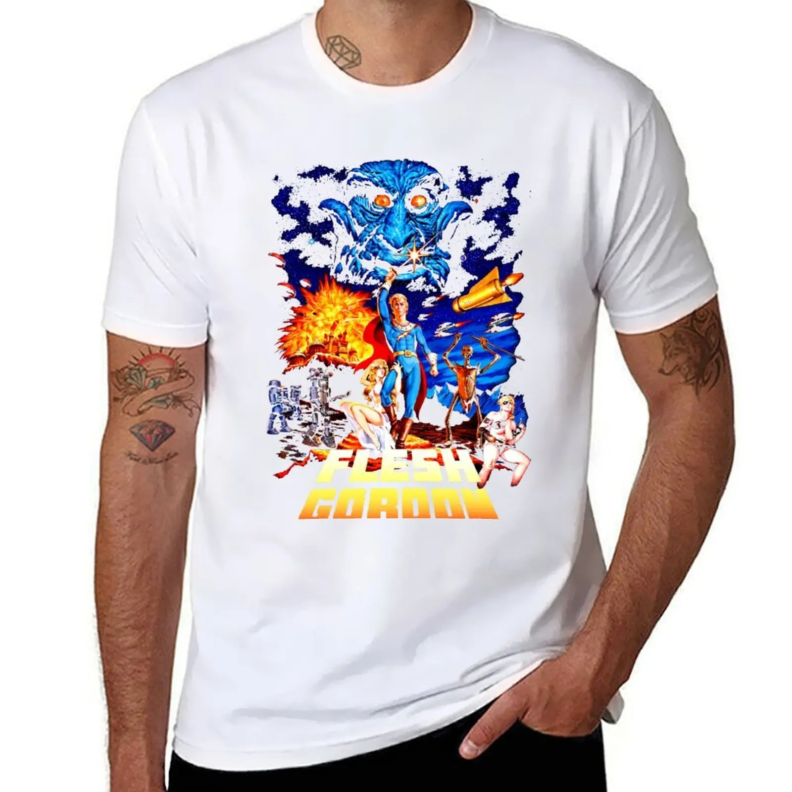 

FLESH GORDON T-Shirt Work Outdoor T-Shirt for Men
