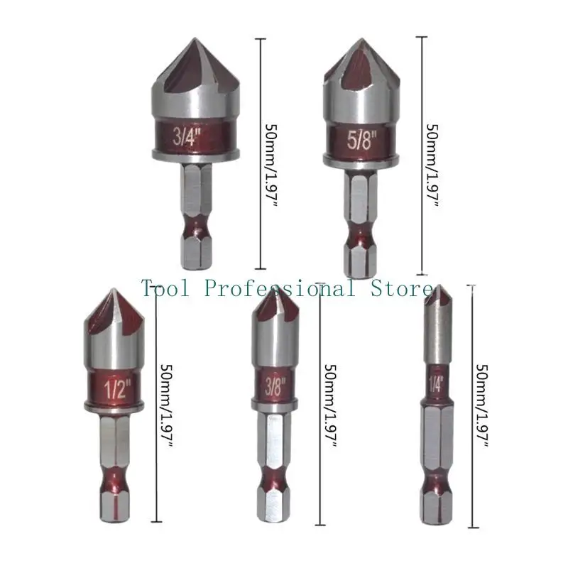 57QF Эффективное 82 ° Countersink Bint Chatper Set для плавного бурения и удаления чипа