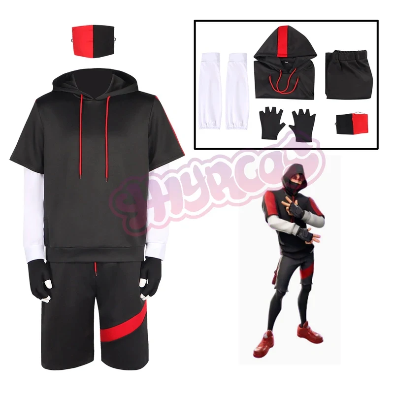 

❤️❤️❤️5PCS Royale Ikonik Costumes Cosplay Hoodie Full Set Sports Sweatshirt Suit Outfits for Men Top Shorts Golves Hallowe❤️⭐️❤️