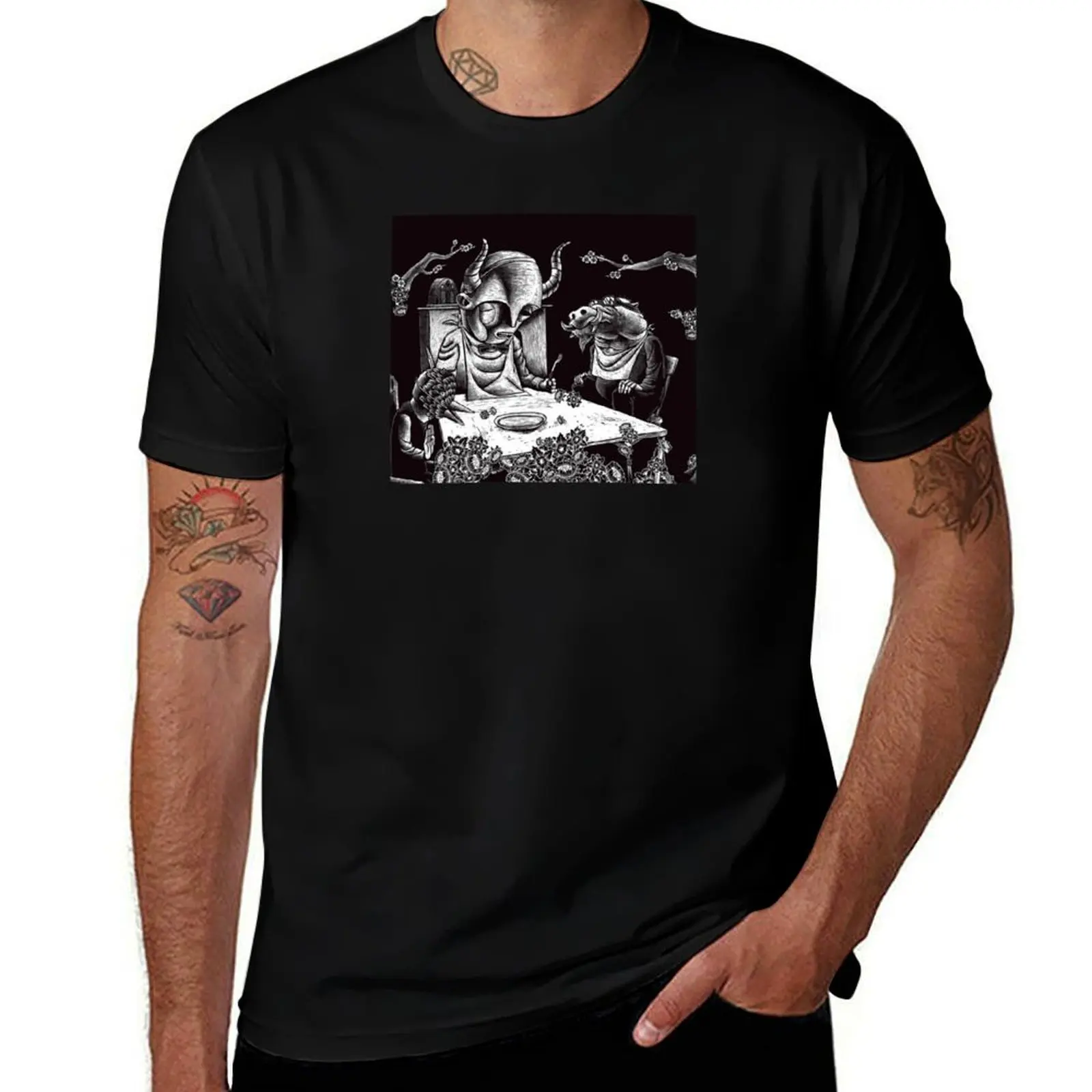 

Dinner with the Black Sheep Boy & His friends T-Shirt Simple Print Design T-Shirt