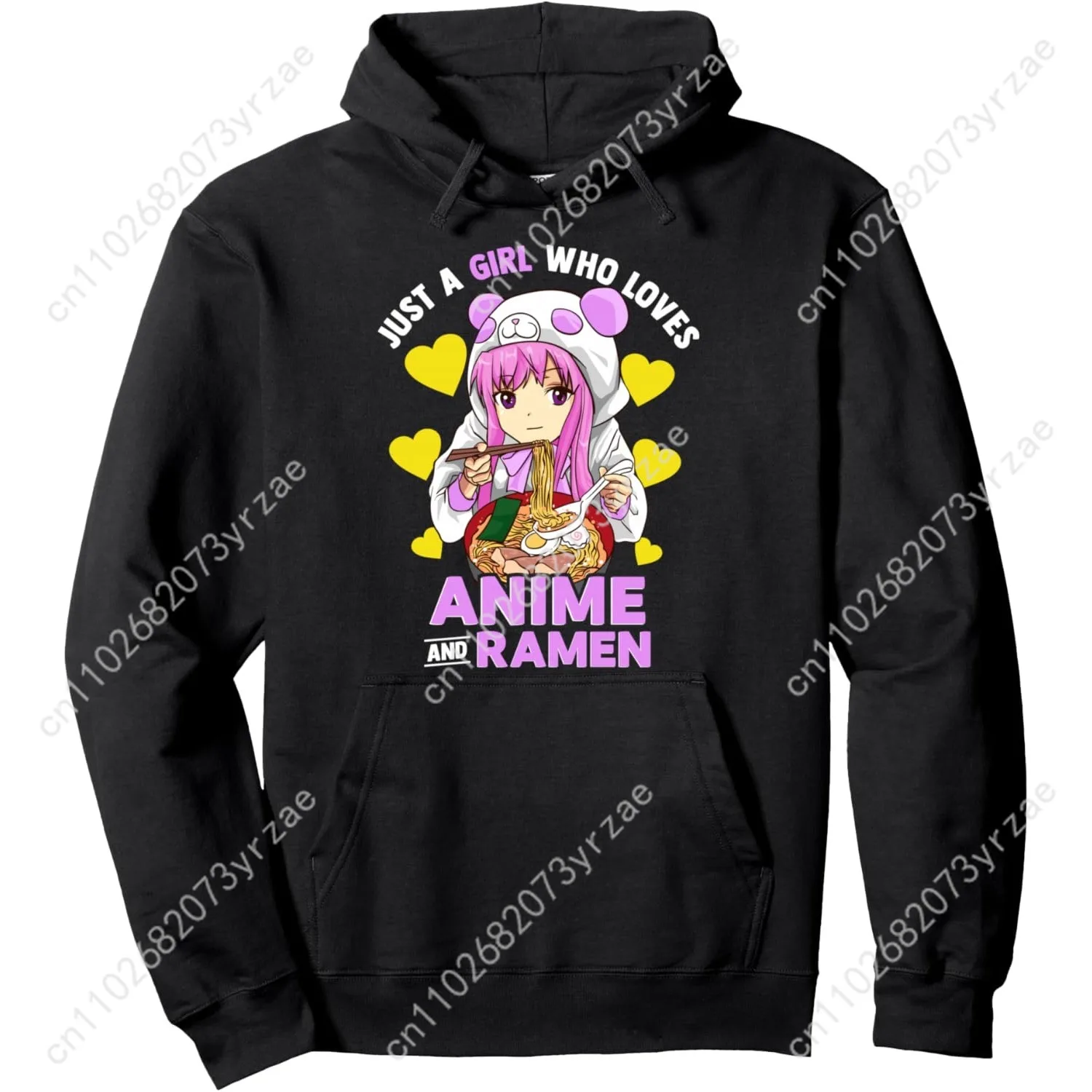 

Vintage Hoodie A Girl Who Loves Anime and Ramen Men Women Pullover Fashion Comfortable Hoodies Sweatshirts Breathable Retro Tops