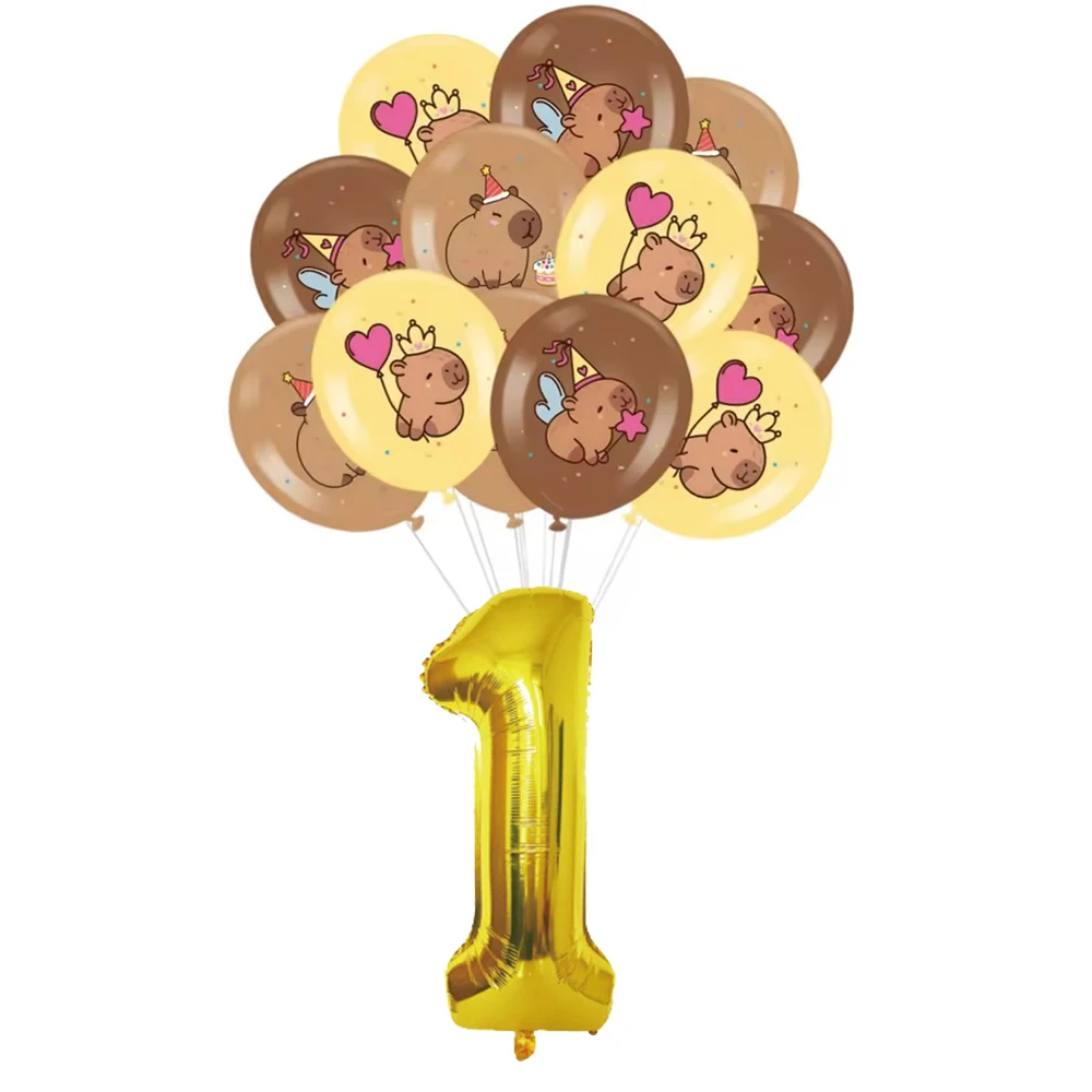 Nieuwe Leuke Capybara Verjaardagsfeestje Decoraties Kapibala Ballonnen Servies Set Papieren Borden Kopjes Banner voor Baby Douche Kids Geschenken