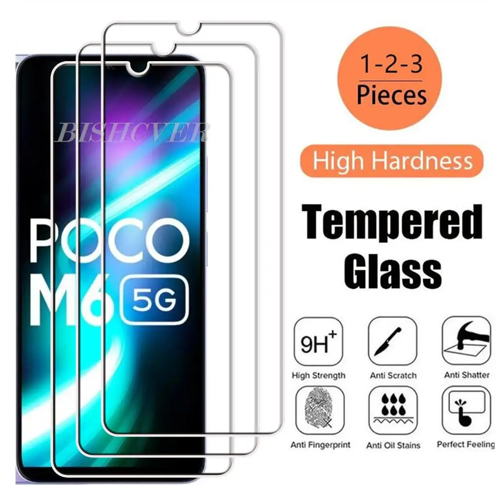 

Закаленное стекло для Xiaomi Poco M6 5G 6,74 дюйма 2023 м 6 6 м PocoM6 Redmi 13C 13R