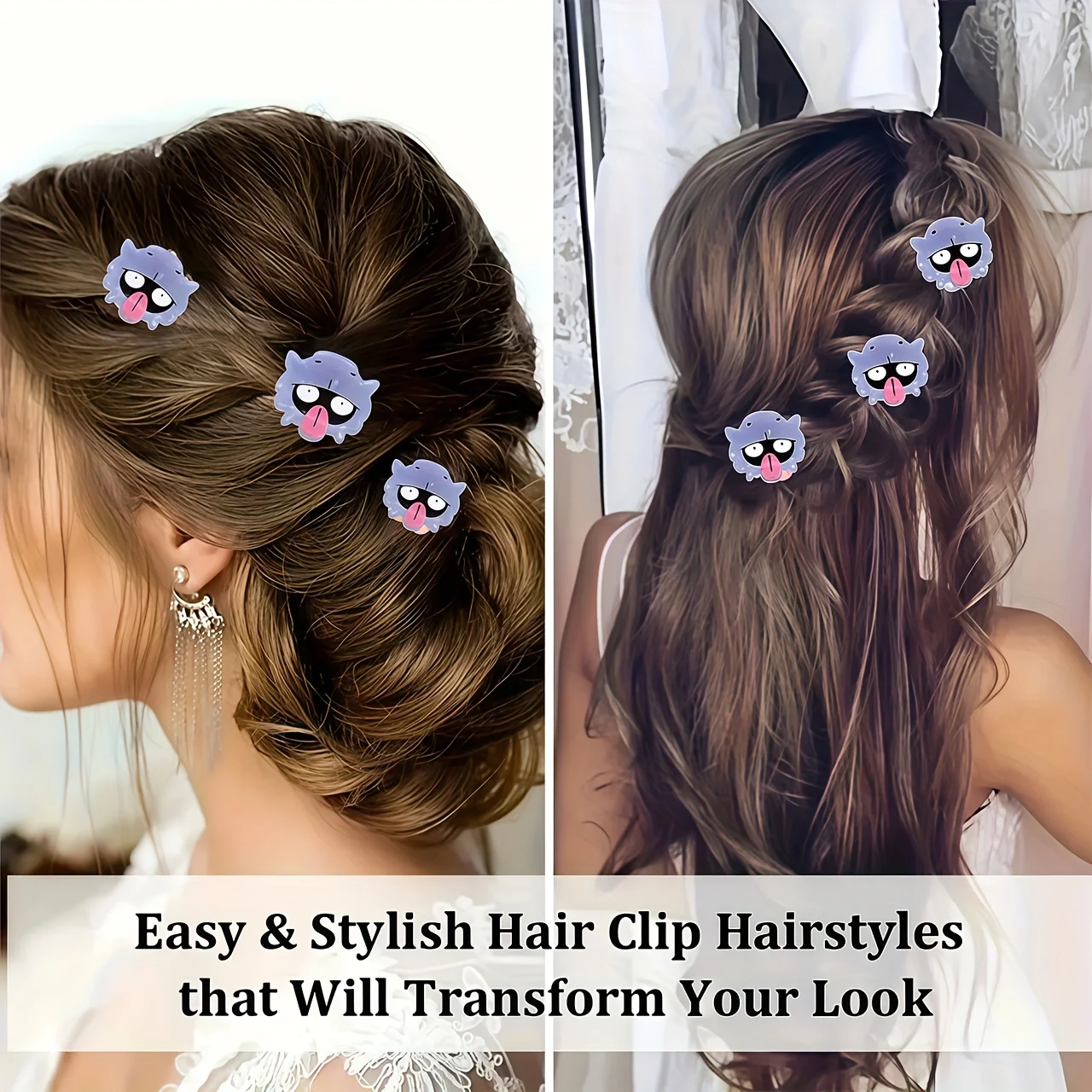 

10pcs Pokemon Wobbuffet Cute Identifiable Light Purple Hair Clip Adorable Accessory for Fans of the Pokemon Show