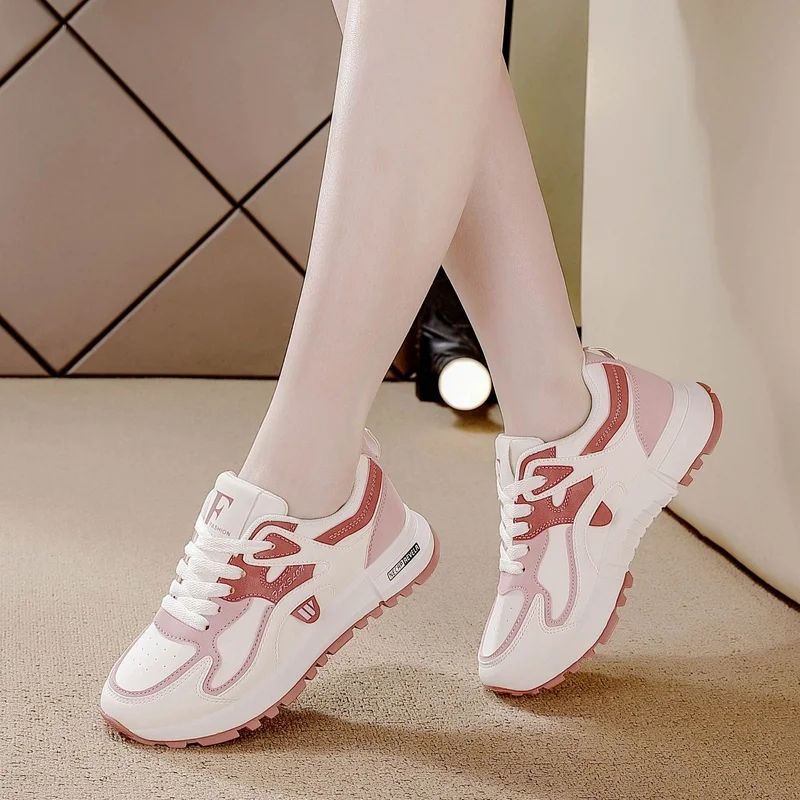 Women's Shoes Fashion Casual Leather Sneakers Outdoor Sport Breathable Comfortable Versatile Walking Shoes for Women's Shoes