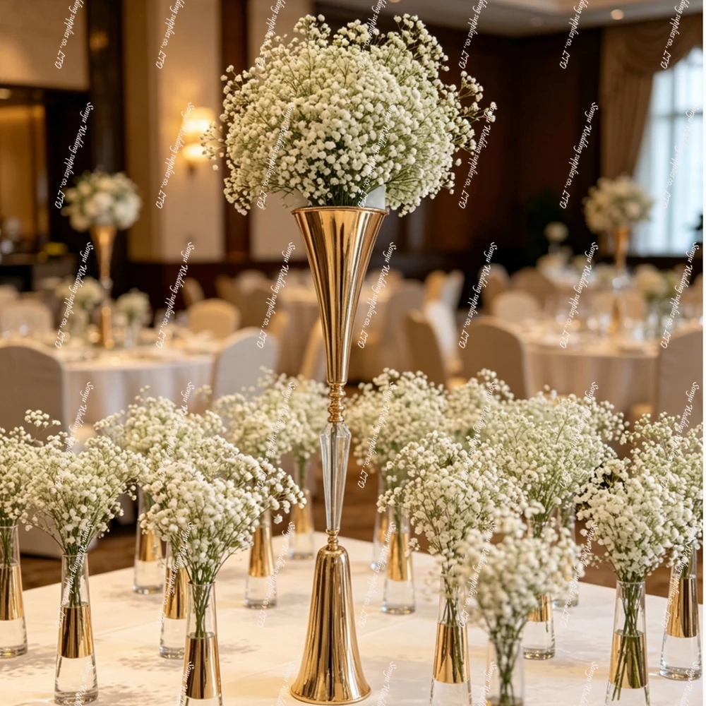 4/8/10pcs)50-100cm)gold/Silver New crystal Metal Table Centerpieces Vases for Wedding Table Metal Centerpieces for Wedding Table