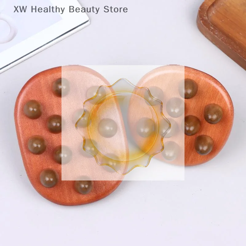 

Массажная щетка для тела из сандалового дерева 9/12 шариков, антицеллюлитная, гуаша, для расслабления, домашнего использования, против усталости