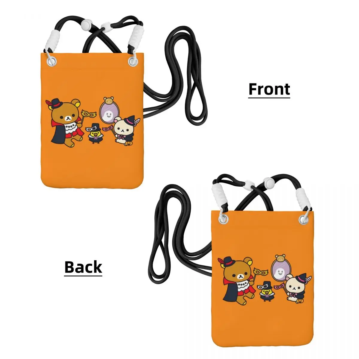 Custom Fashion Rilakkuma Mobile Phone Bag for Running Women Men Cute Small Crossbody Purse Smart Phone Wallet With Strap