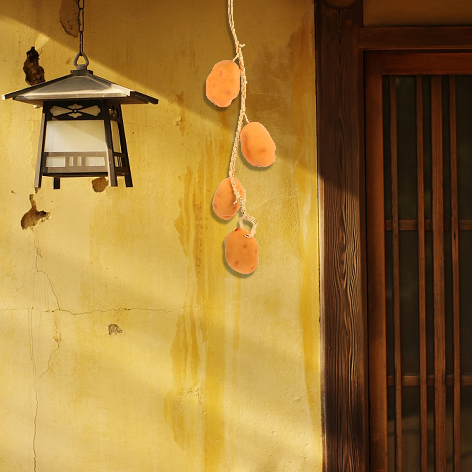 

5pcs Potato Hanging Decor Artificial Vegetables Farm Wall Decoration Photography Props Vegetable String Home Accessory