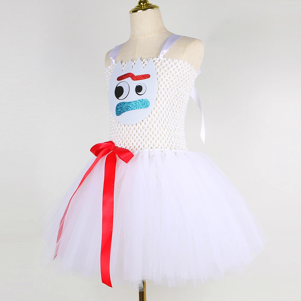 Toy Story Forky Costume for Girls Kids Christmas Halloween Fancy Tutu Dress Outfit with Mask Children Carnival Party Deguisement