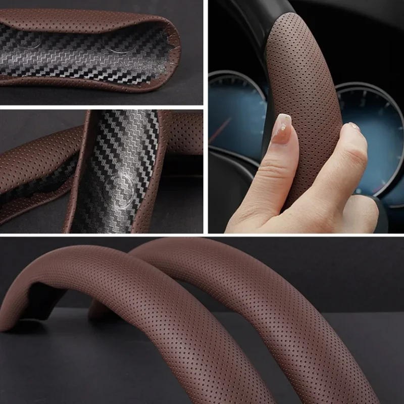 Nappa car steering wheel cover, sport ultra-thin anti slip card cover, all season handle cover, modified decorative accessories