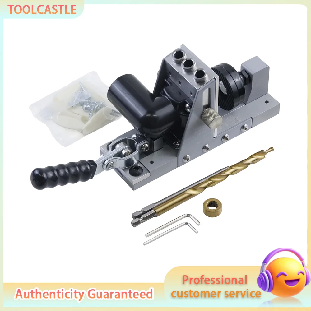 Woodworking Dust Collection Pocket Hole Jig 9.5mm Hardened Drill Guide for Angled Hole Drilling Tool