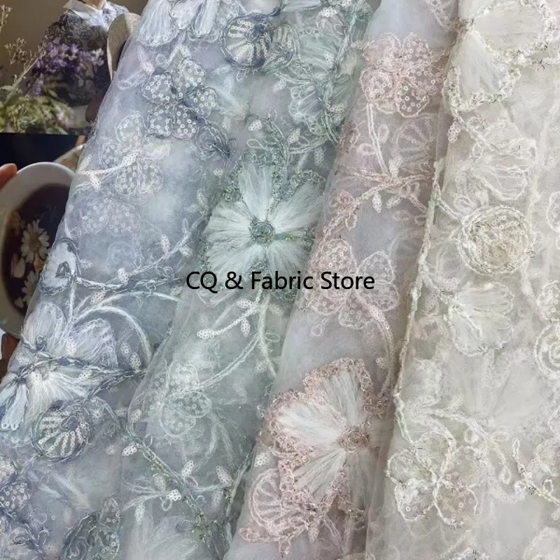 

Ветка цветок вышивка сетка кружевная ткань DIY свадебное платье дизайнерский материал на дворе