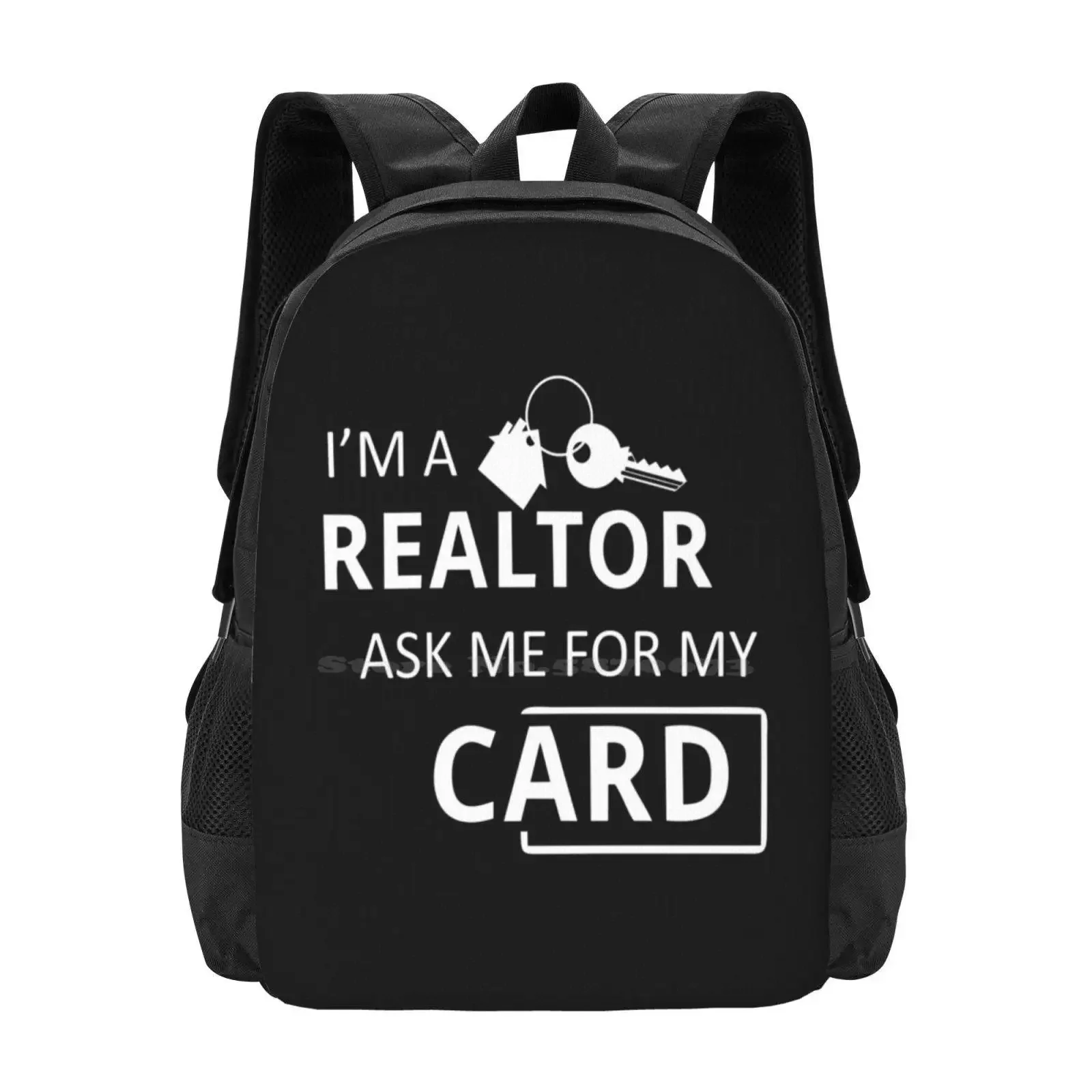 

Real Estate Agent I'm A Realtor Ask Me For My Card School Bag Big Capacity Backpack Laptop Realtor Real Estate Agent Land