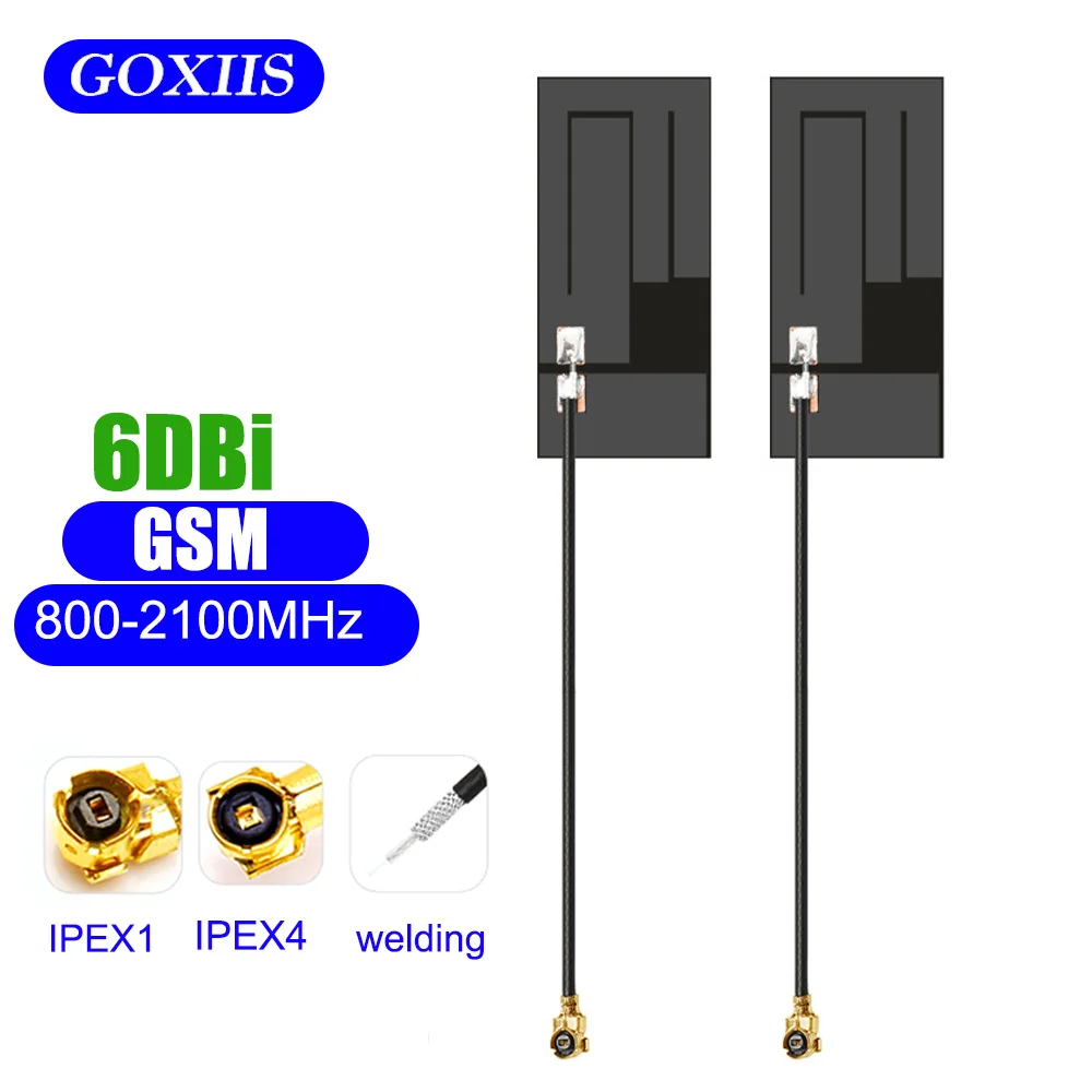 

2PCS 3G 2G GSM GPRS Antenna 800-2100MHz Internal FPC Soft Board Antenna Siginal Booster Amplifier U.FL RG1.13 12cm Cable 5dbi