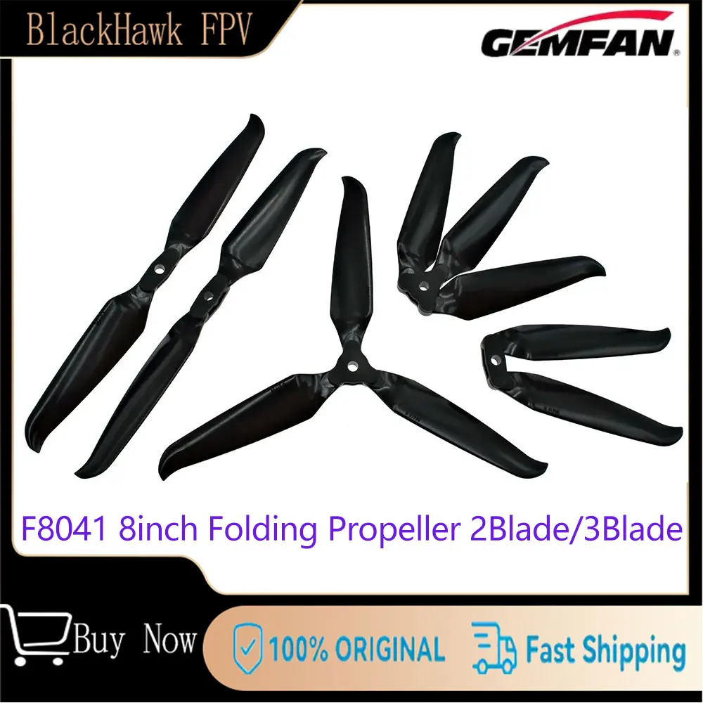 

2Pairs Gemfan F8041 8inch Folding Propeller 2Blade/3Blade Foldable Glass Fiber Nylon Propeller For FPV 8inch Long Range Drone