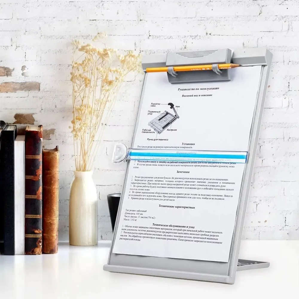 

1PC gray A4 plastic document holder, desktop document holder, vertical folder, office supplies.