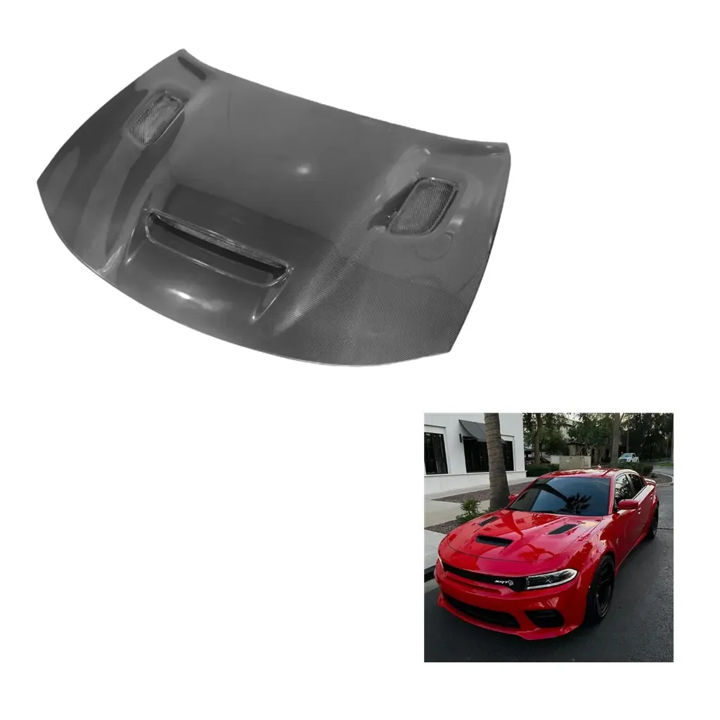 

STLFHellcat Redeye Style Hood for Dodges Charger SRT 2015-2023 Upgraded Dodges Charger Carbon Fiber Hood