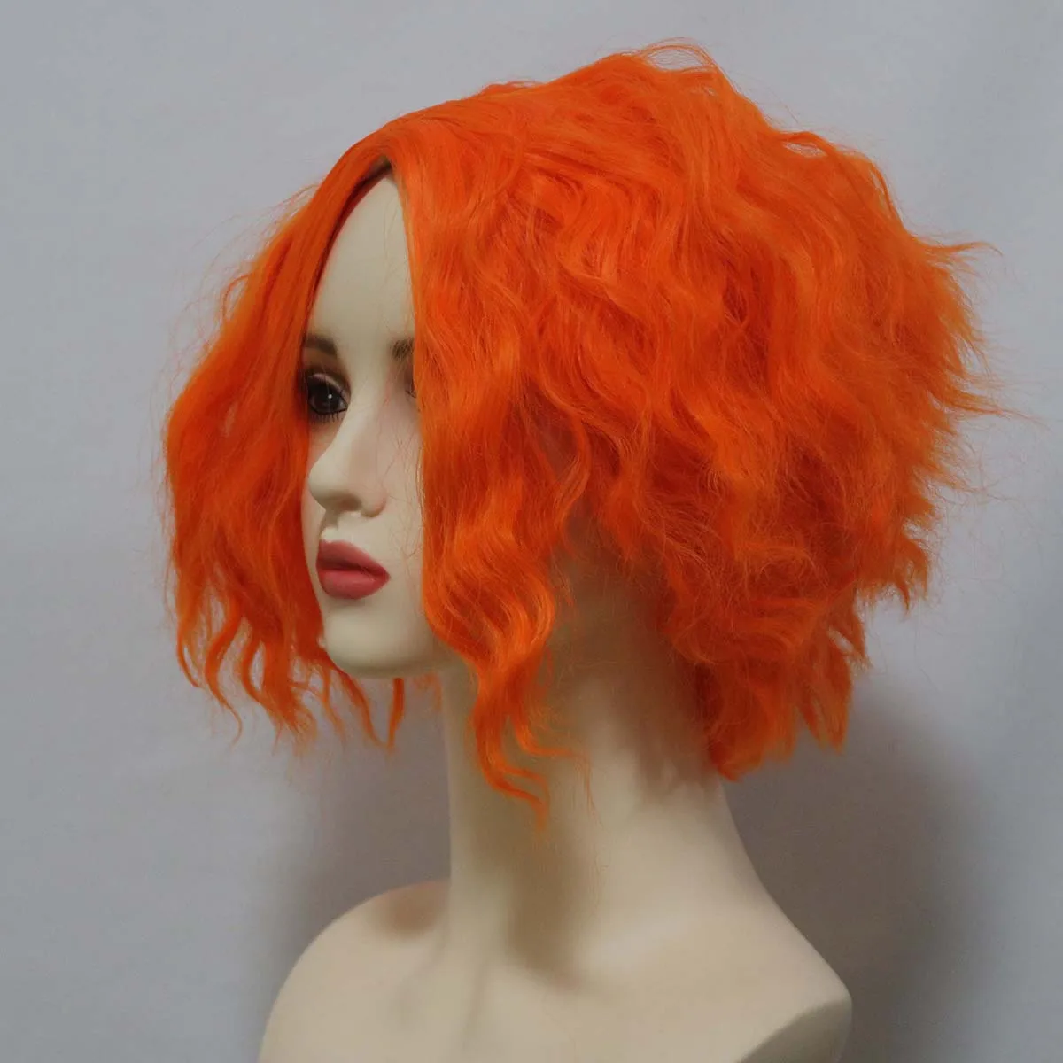 Anime Alice's Adventures Cosplay Mad Hatter Orange Short Curly Wig