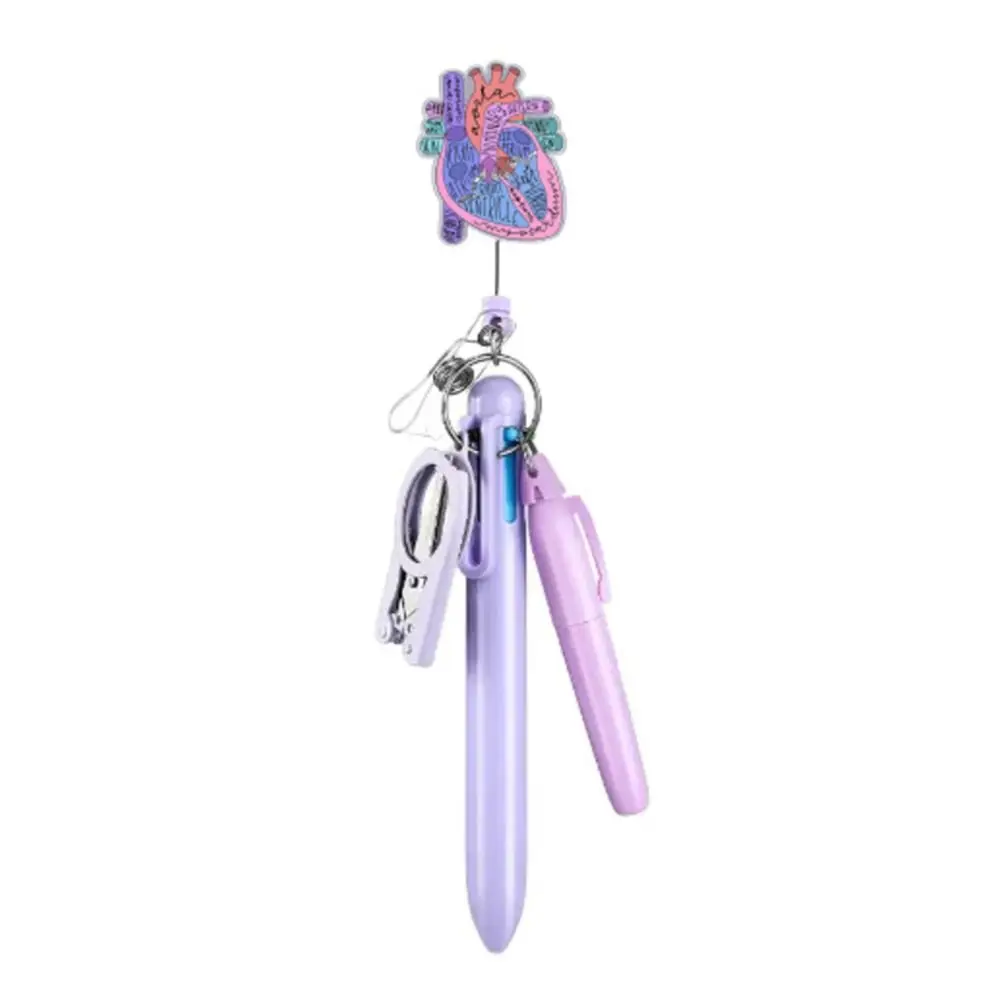 Gift Retractable Nurse Pen Pack Portable Durable Nurse Badge Set Lanyard Keychain ID Badge Reels