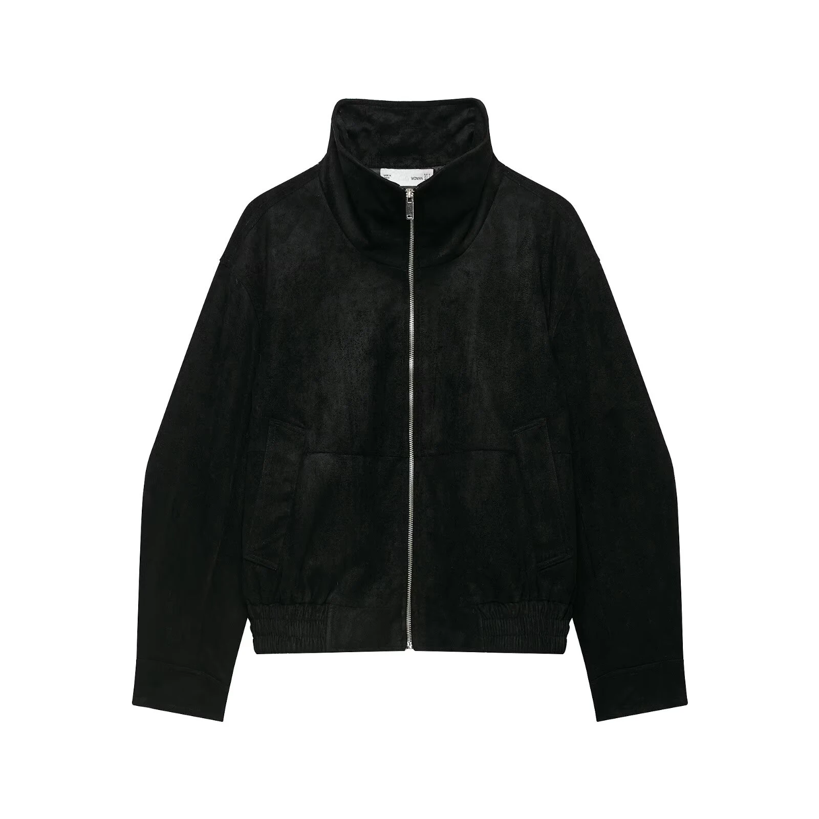 Vintage Suede Jackets Women's Loose Full Sleeves Zipper Pockets Stand Collar Coats 2026 New Ladies Autumn Solid Streetwear Brand