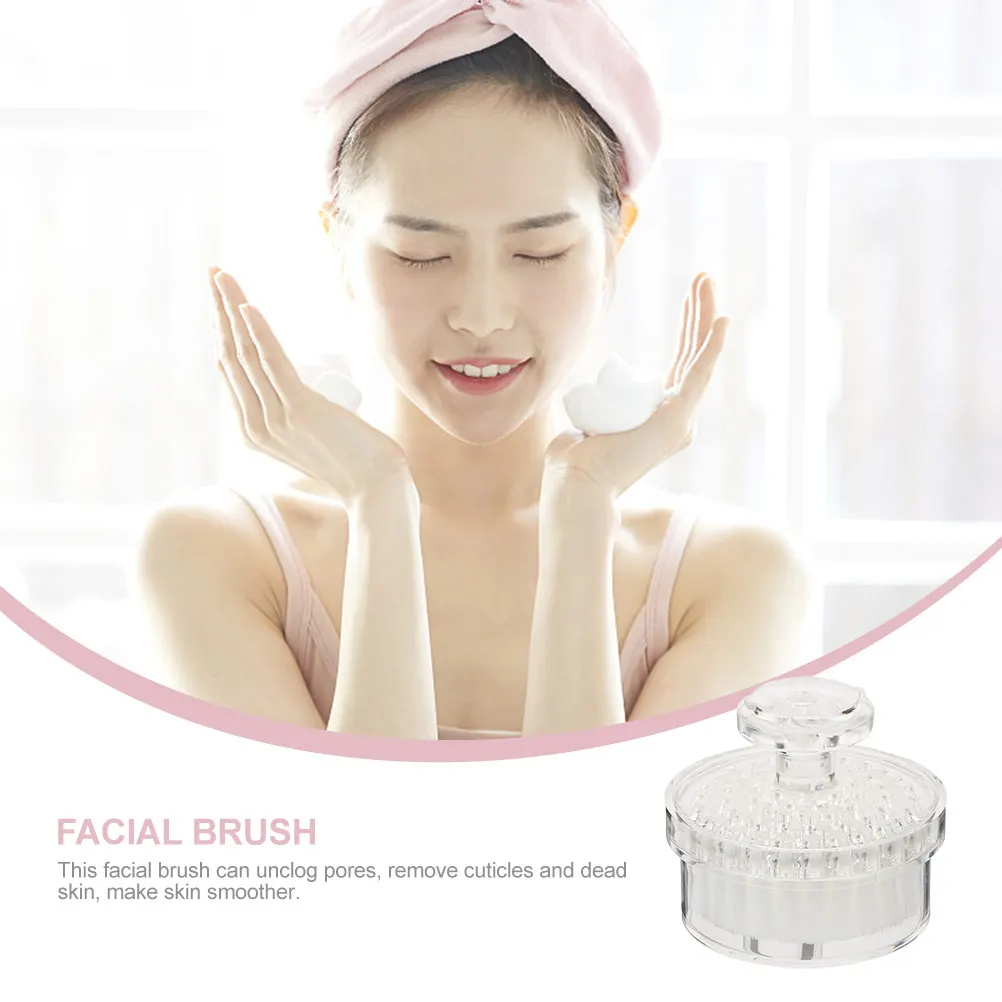 

2pcs Portable Facial For Women Exfoliating Face Brush Manual Skin Care Tool Lightweight Face Cleansing Brush Dust Cover (White)