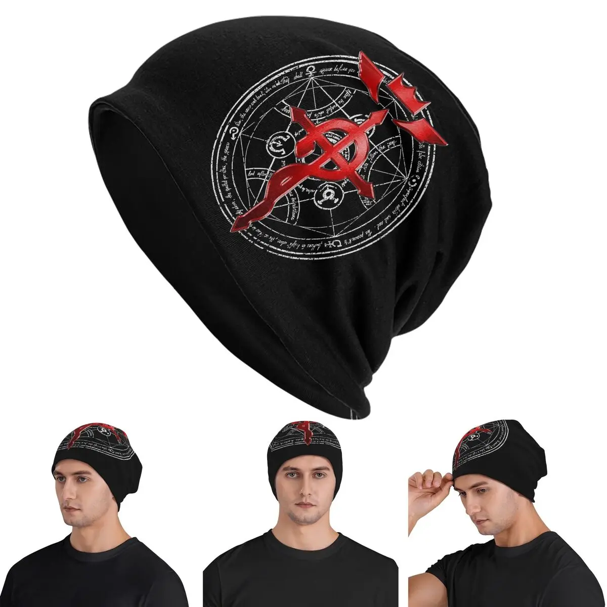

Стальной алхимик, символ переладки, шапочки Skullies, шапки, теплая осенне-зимняя уличная шапка, вязаные шапки унисекс для взрослых
