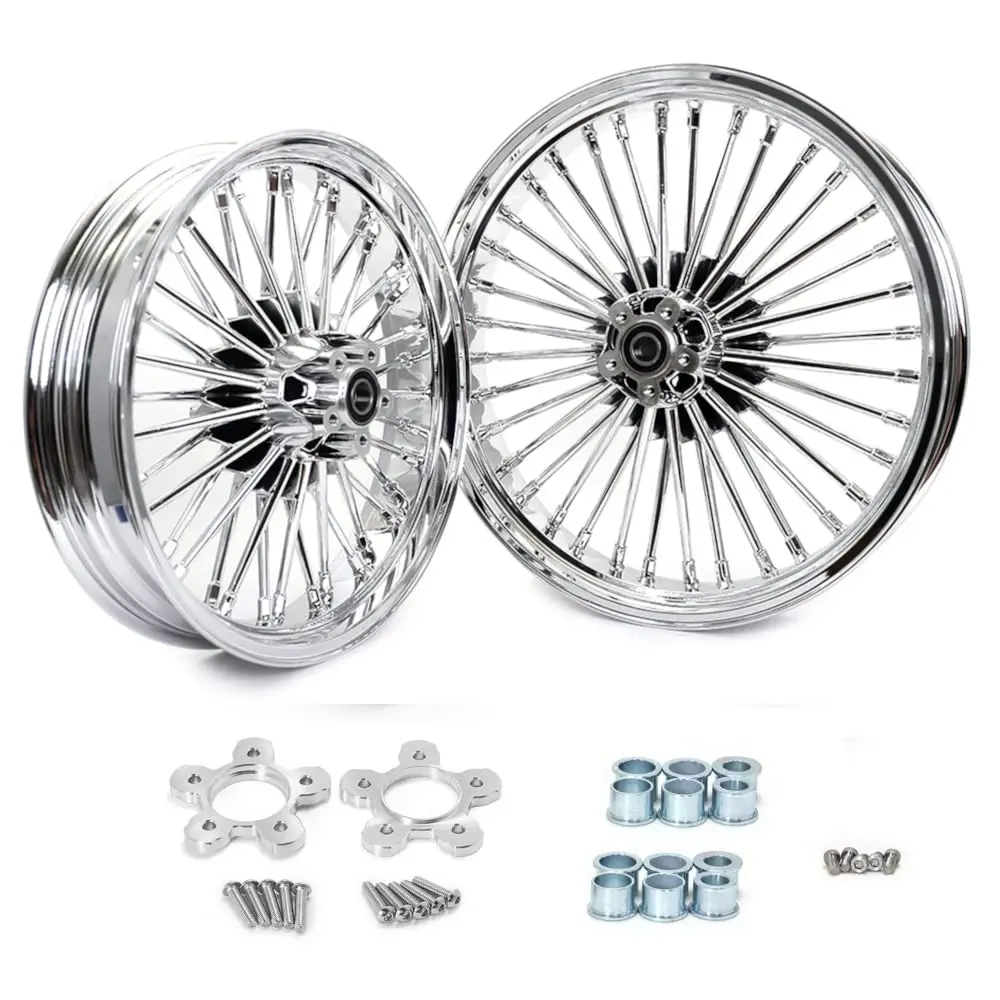 

21 & 18 Fat Spoke Wheels Rims for Harley Heritage Softail Classic FLSTC Fatboy Deluxe FXST FLSTF Dyna Wide Glide FXDWG 2006-2016