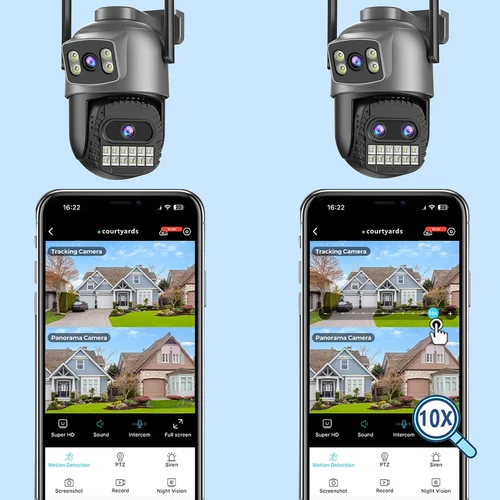 Imagen 2 del producto BESDER-cámara Wifi de 15MP para exteriores, pantalla Dual, Zoom Digital 10X, cámara de videovigilancia CCTV PTZ, cámara IP de seguridad de 8MP, o-kam Pro
