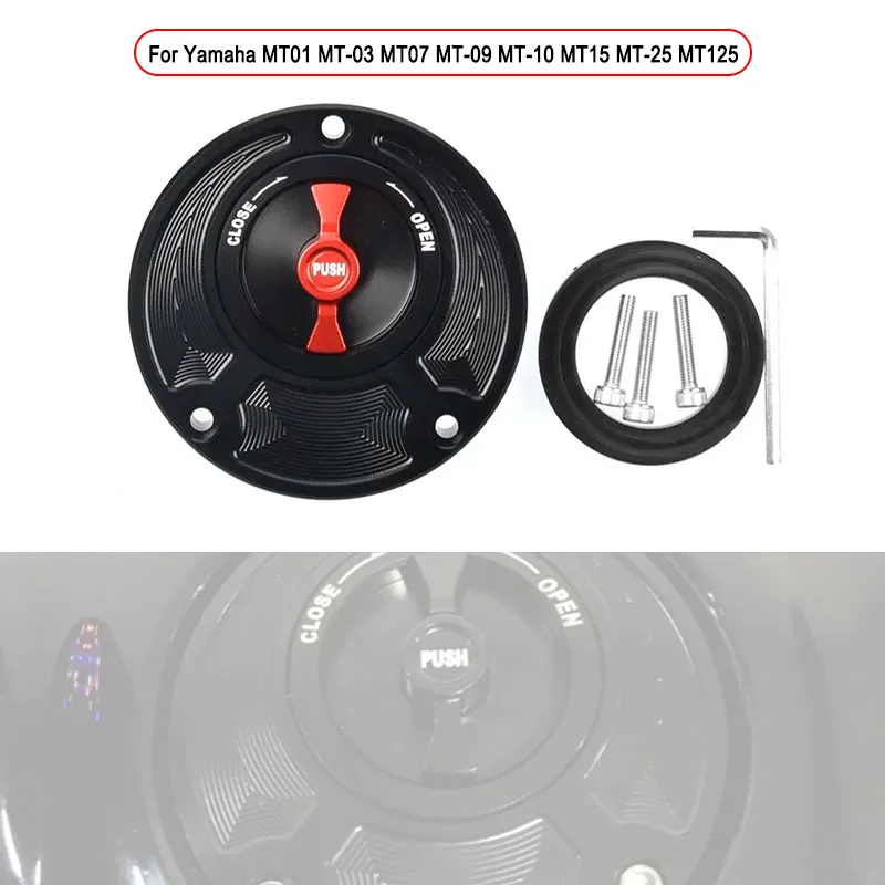 For Yamaha MT01 MT-03 MT07 MT-09 MT-10 MT15 MT-25 MT125 CNC Aluminum Keyless Motorcycle Accessories Fuel Gas Tank Cap Cover
