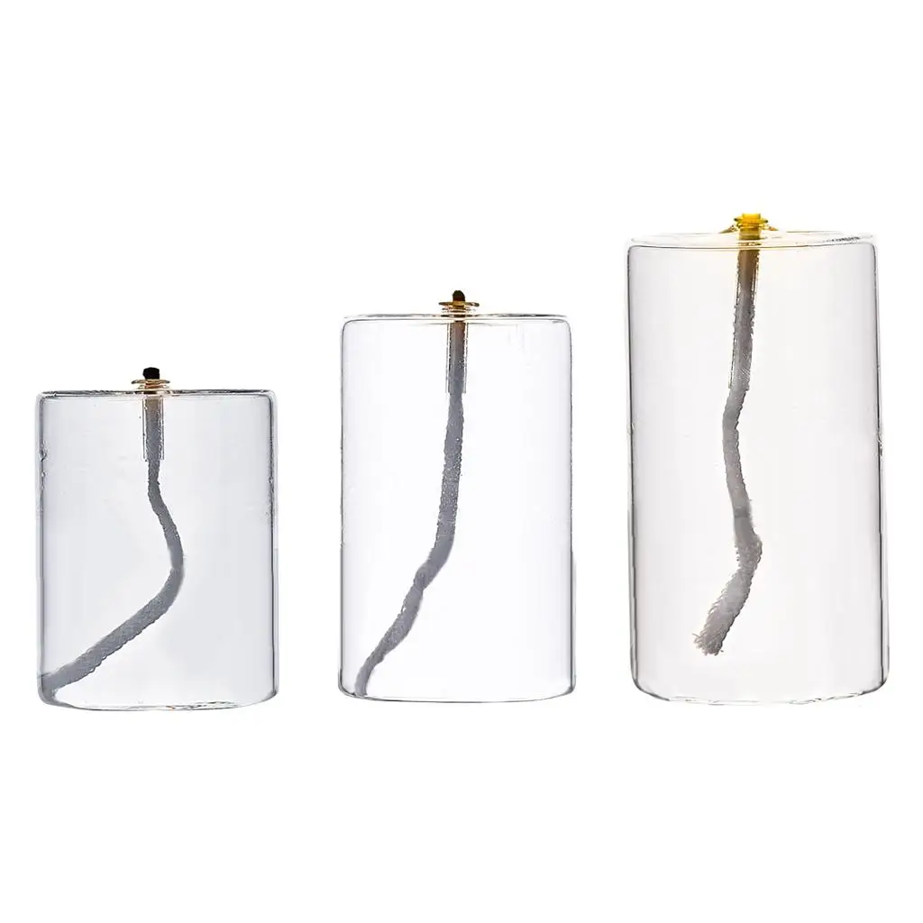 Refillable Glass Oil Candle Oil Lamp for Dining Party Christmas Wedding