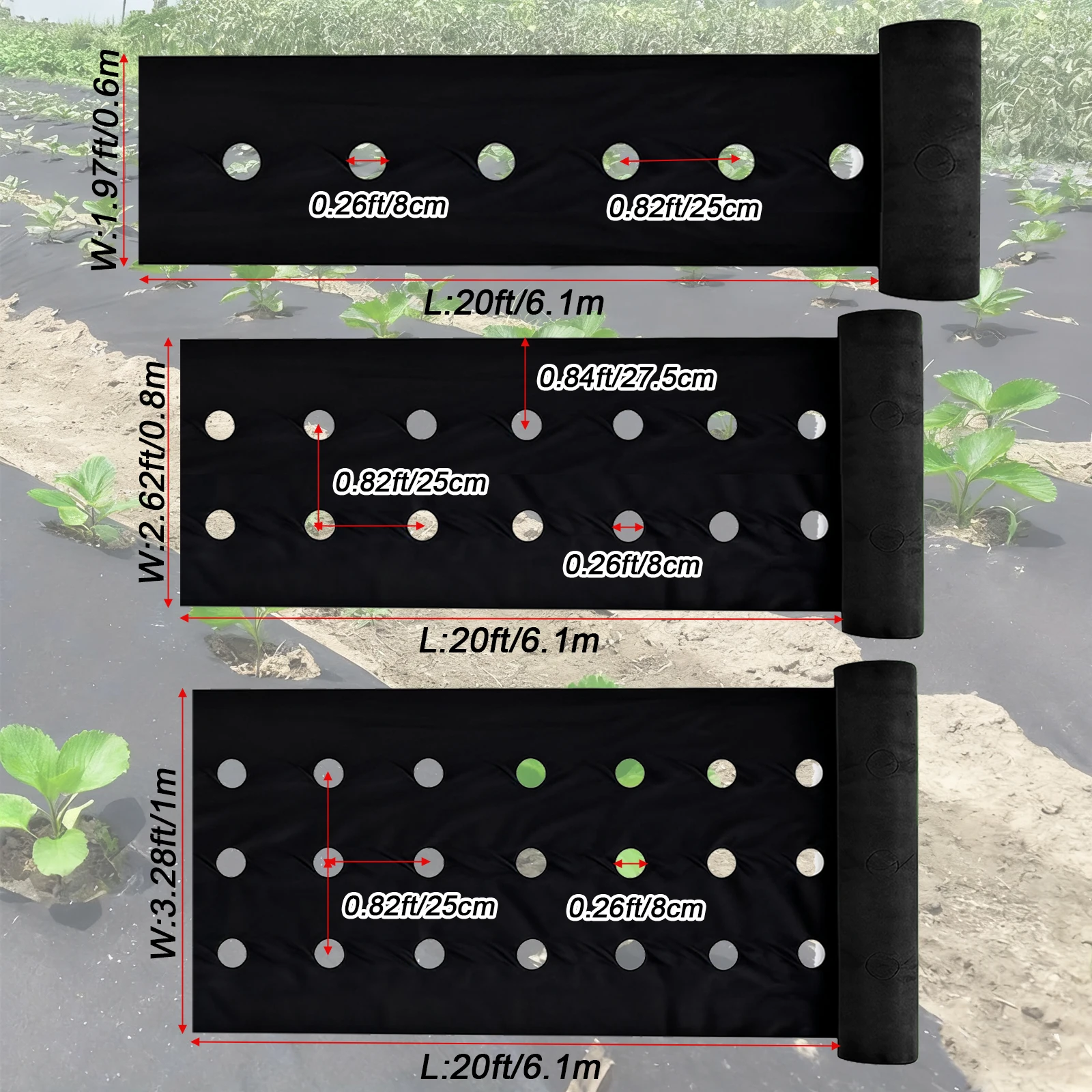 Thickened Weed Barrier Landscape Fabric, Heavy Duty Durable Garden Weed Control Mat, Permeable Weed Block Cloth for Garden Beds