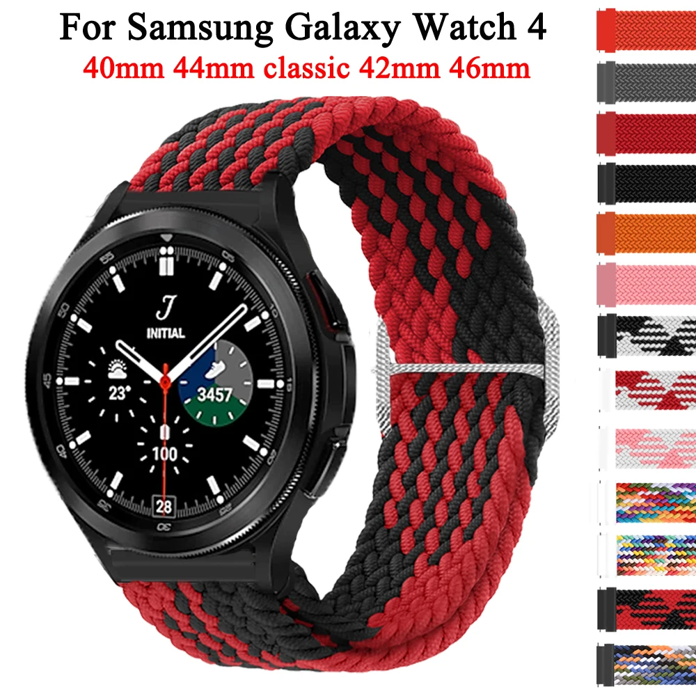 

20mm Nylon Strap Band For Samsung Galaxy Watch 4 Classic 42mm 46mm/Watch4 40mm 44mm 3 41mm Belt Smartwatch Watchband Accessories