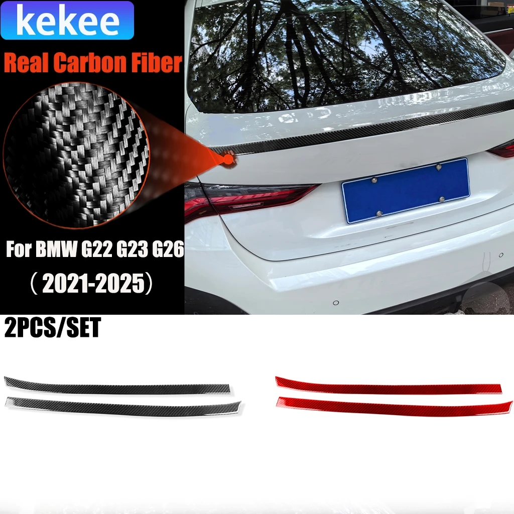 

Carbon Fiber Car Accessories Trunk Strip Modified Exterior Trim Cover Sticker For BMW 4 Series 4 Door G22 G23 G26 2021-2025
