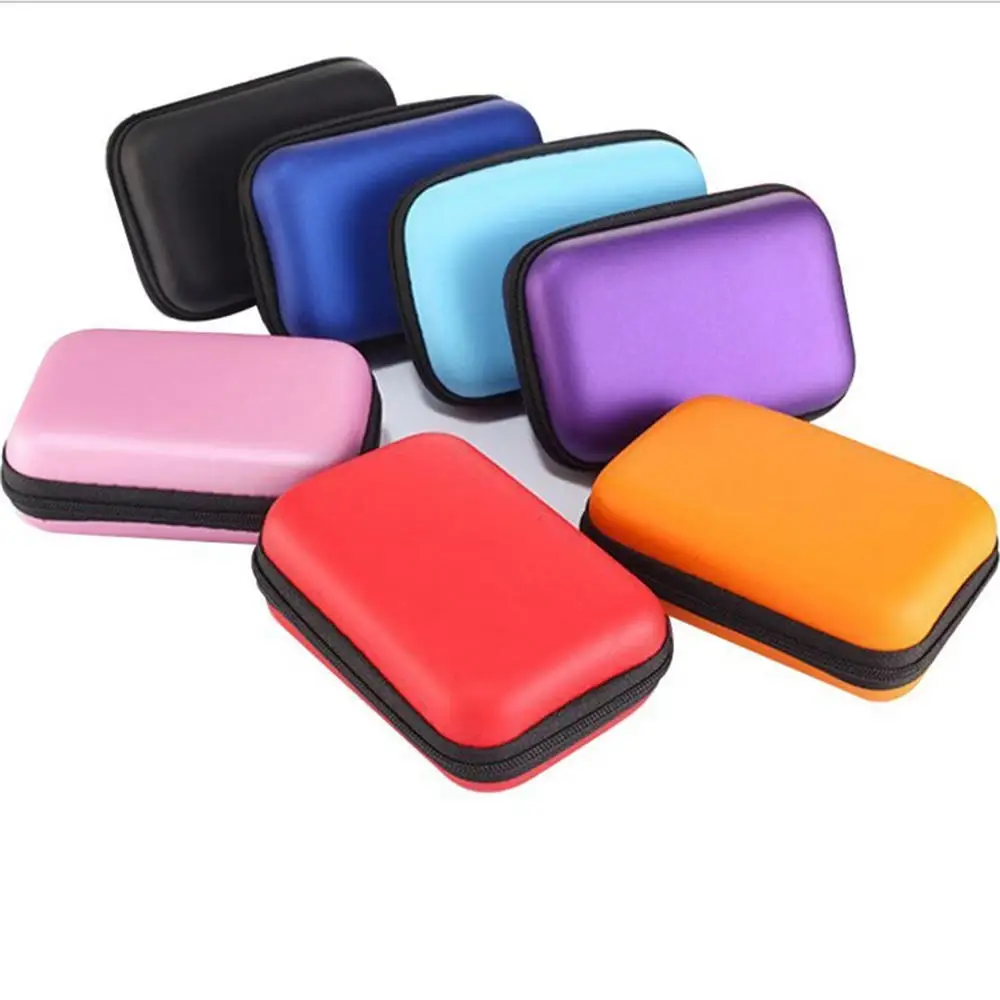 Zipper Earphone Case Travel Earphone Storage Box Portable Usb Cable Organizer Carrying Hard Bag For Memory Card Electronics Bag