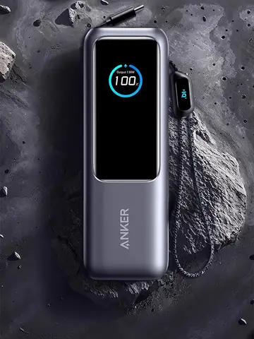 Anker Zolo Power Bank 25000mAh 165W Max Fast Charge High Capacity Retractable Cables Mobile Phone Power Bank Lightweight PC