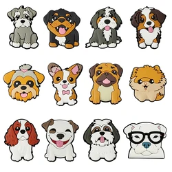 Niedliche Tiere Hund Schuh Charms Pin für Krokodile Zubehör Charms Clogs Bubble Slides Schuh DIY Schuh dekoration Kinder Party Geschenk