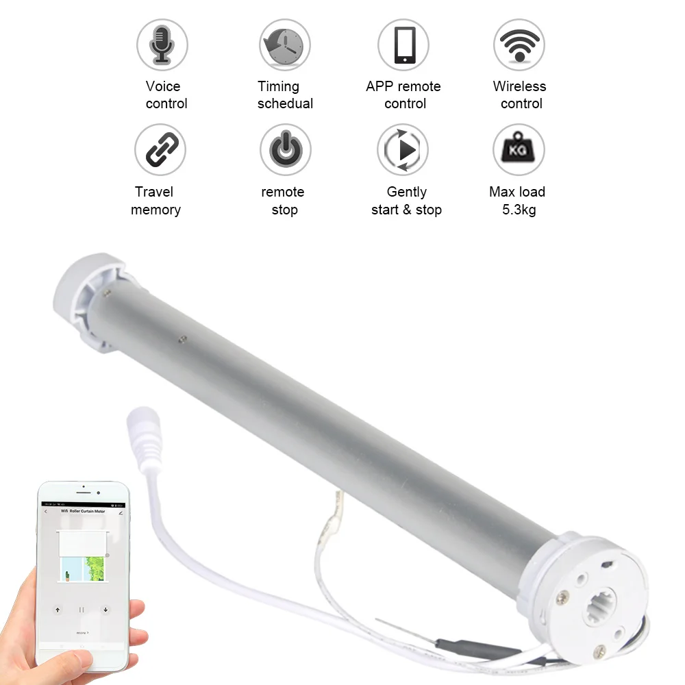 

DC12V Smart WiFi Roller Shade Motor Electric Engine For 38mm Tube Alexa Smart Life App Remote Control Blinds Shutter