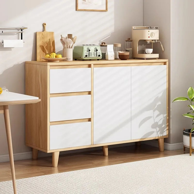 integrated tea cabinet against the wall, household kitchen cabinet, living room storage rack