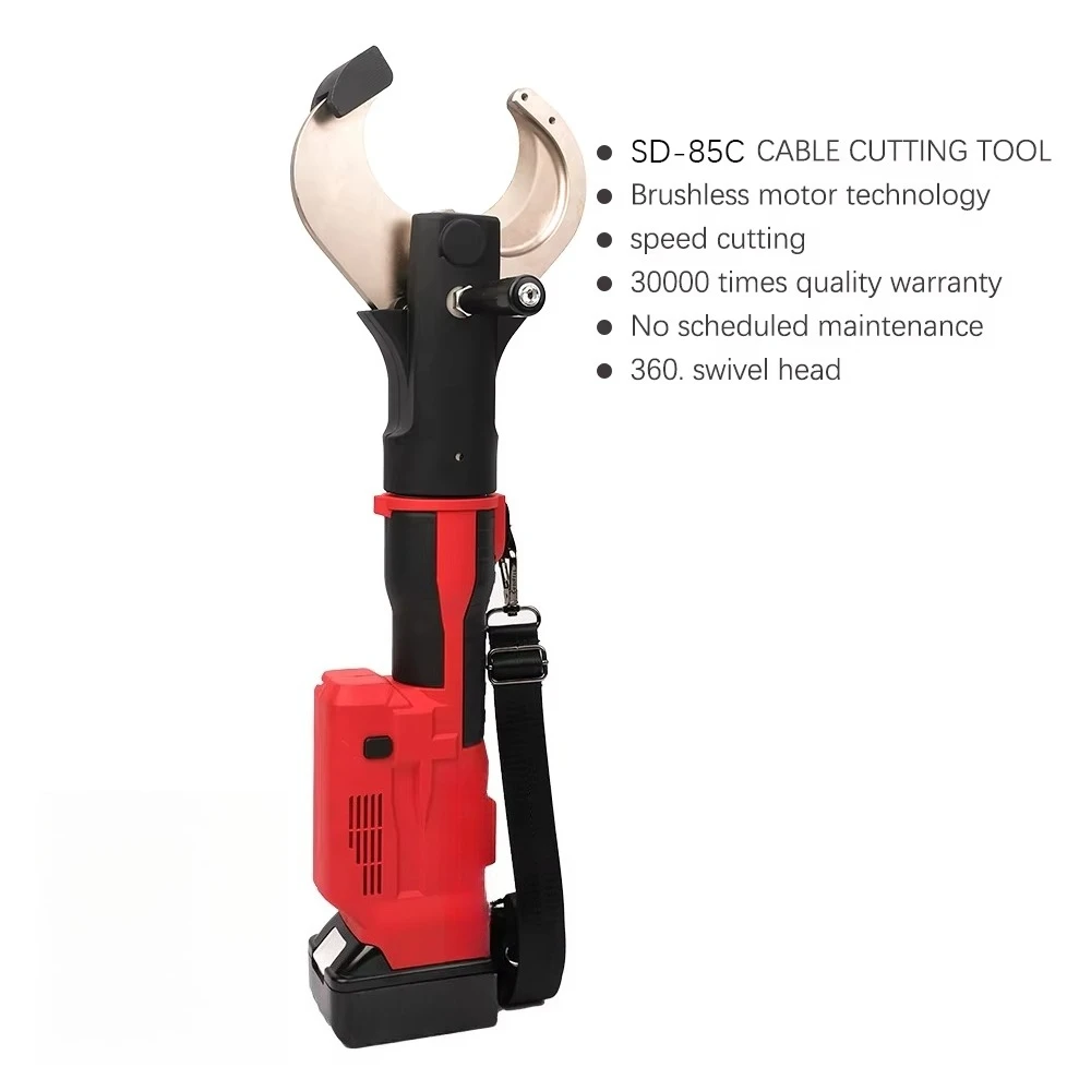 Portable B85C Battery-Powered Hydraulic Tool for Armored and CU/AI Cable Cutter HVAC Tool Accessories With Leds