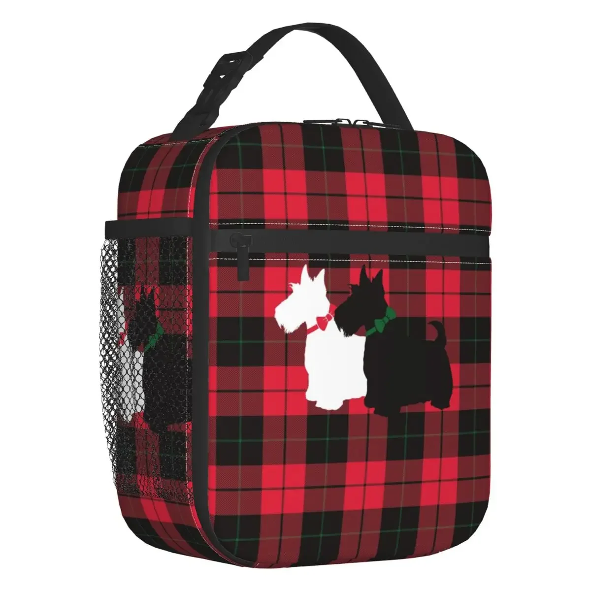 

Tartan Scottie Dog Resuable Lunch Box Leakproof Scottish Terrier Thermal Cooler Food Insulated Lunch Bag School Children Student