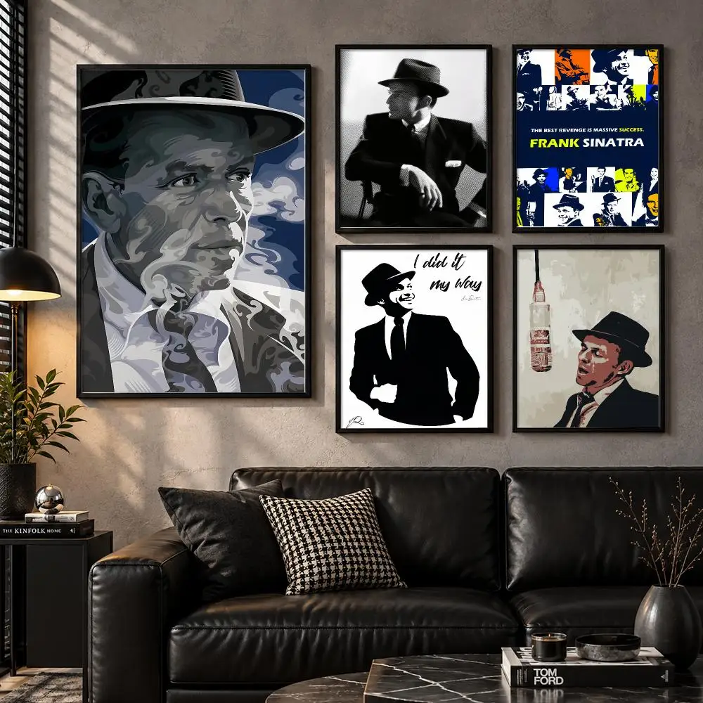 Frank S-Sinatra Poster Wall Art Sticker For Living Room Bedroom Bar Home Decor Mural Painting Decoration