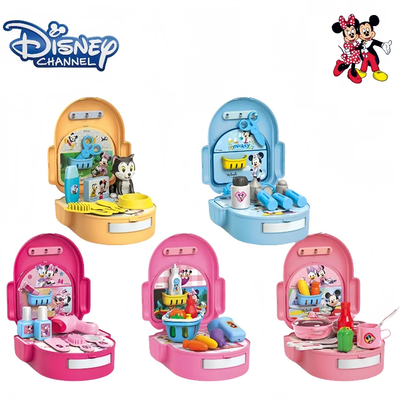 Рюкзак Disney Frozen, коробка для игрушек, милый мультяшный Эльза Лотсо, имитация макияжа, кухонный домик для десертов, детские игрушки, праздничный подарок