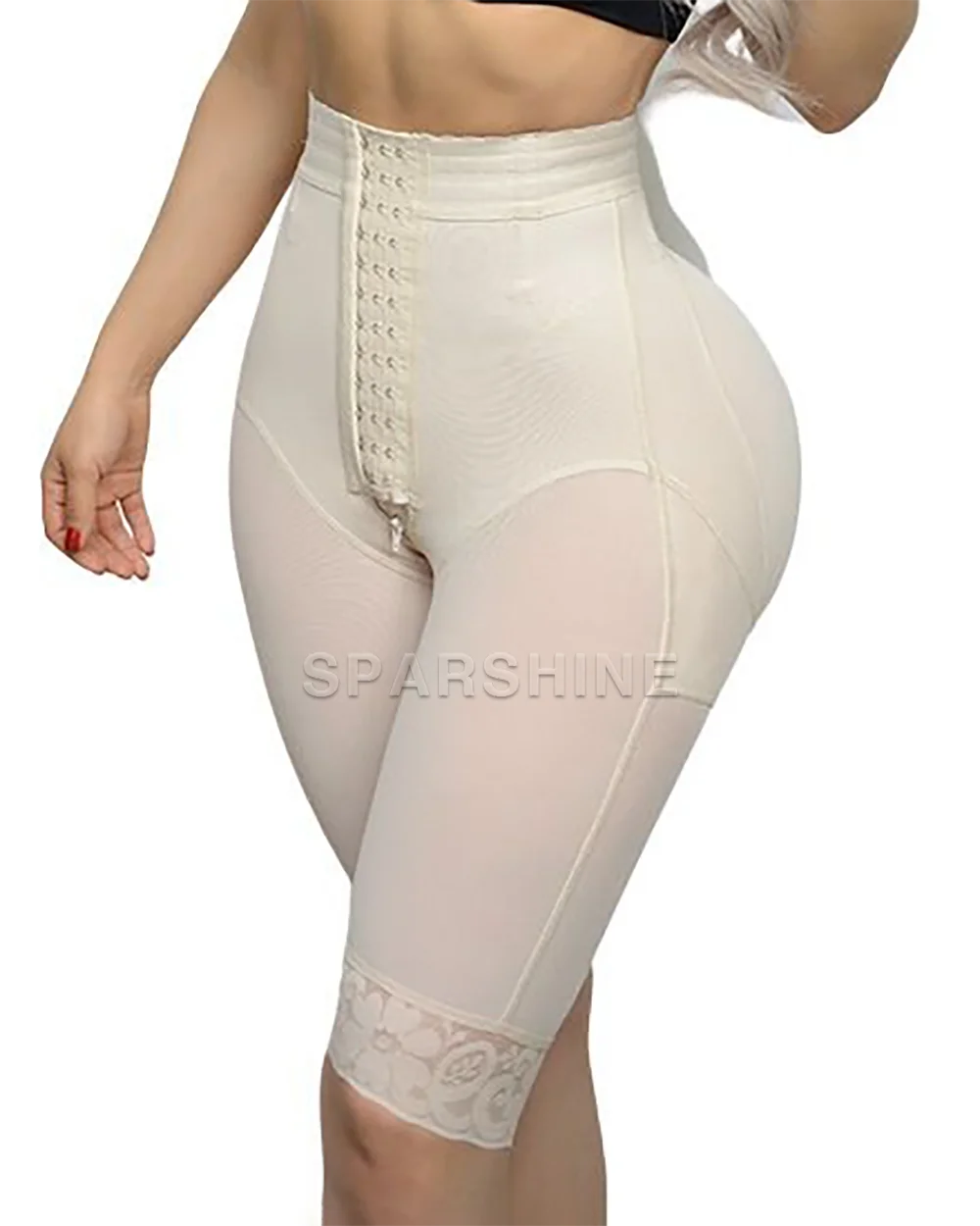 Fajas Women High Waisted Seamless Shaping Tummy Control Butt Lifter Slimming Flat Belly Body Shaper Underwear With 3 Hook-eyes