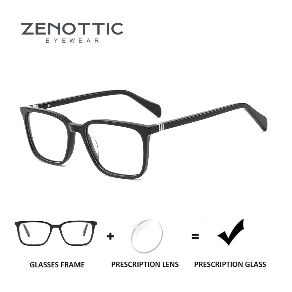 ZENOTTIC Trend Acetate Square Prescription Glasses For Women Modish Anti Blue Light Photochromic Progressive Optical Eyeglasses