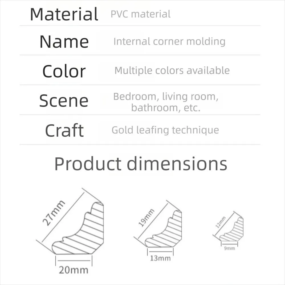 12mm*9mm Self Adhesive Corner Line Self-adhesive PVC Material Ceiling Corner Line 3D Foam Triangular Shape PVC Corner Line